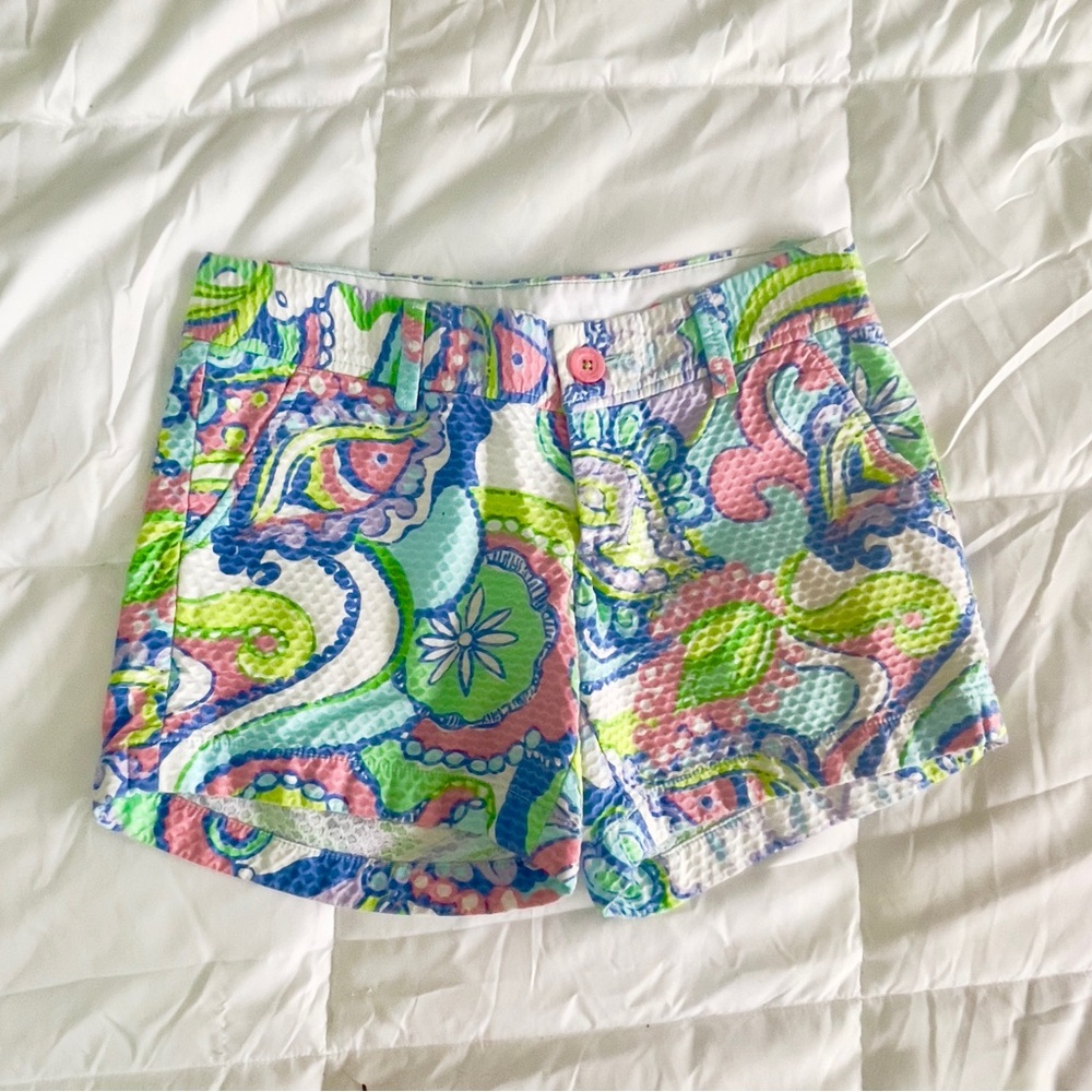 Lilly Pulitzer The Callahan Shorts Colorful 100% Cotton Summer Resort Vacation